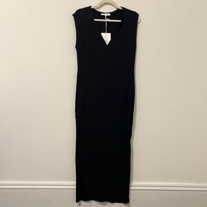Frame Denim Black Cotton Maxi Dress